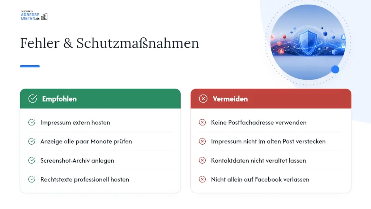 Was passiert bei einem fehlenden oder fehlerhaften Impressum? — overview diagram