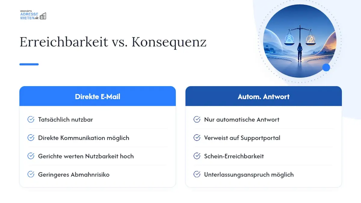 Vergleich zwischen direkter und scheinbarer Erreichbarkeit