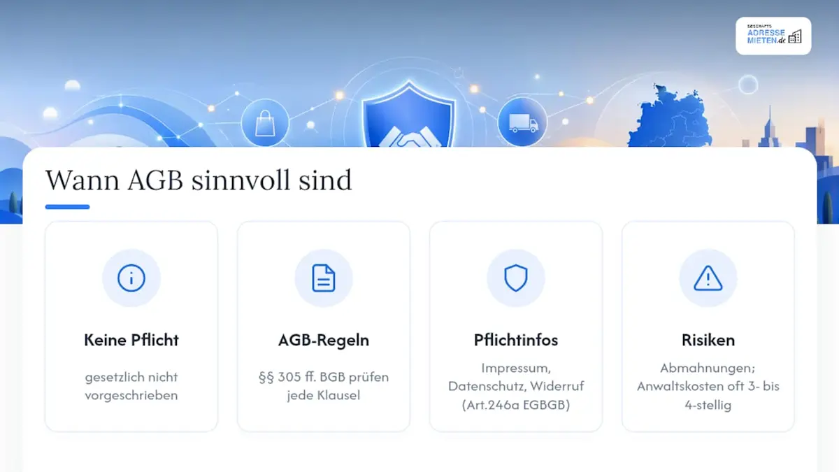 Wann sind AGB für Onlineshops sinnvoll? — overview diagram