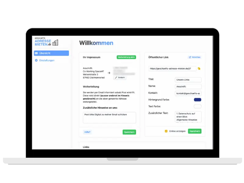 Geschäftsadresse und digitaler Posteingang für Freiberufler