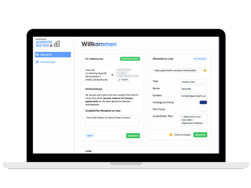 Geschäftsadresse und digitaler Posteingang für Freiberufler