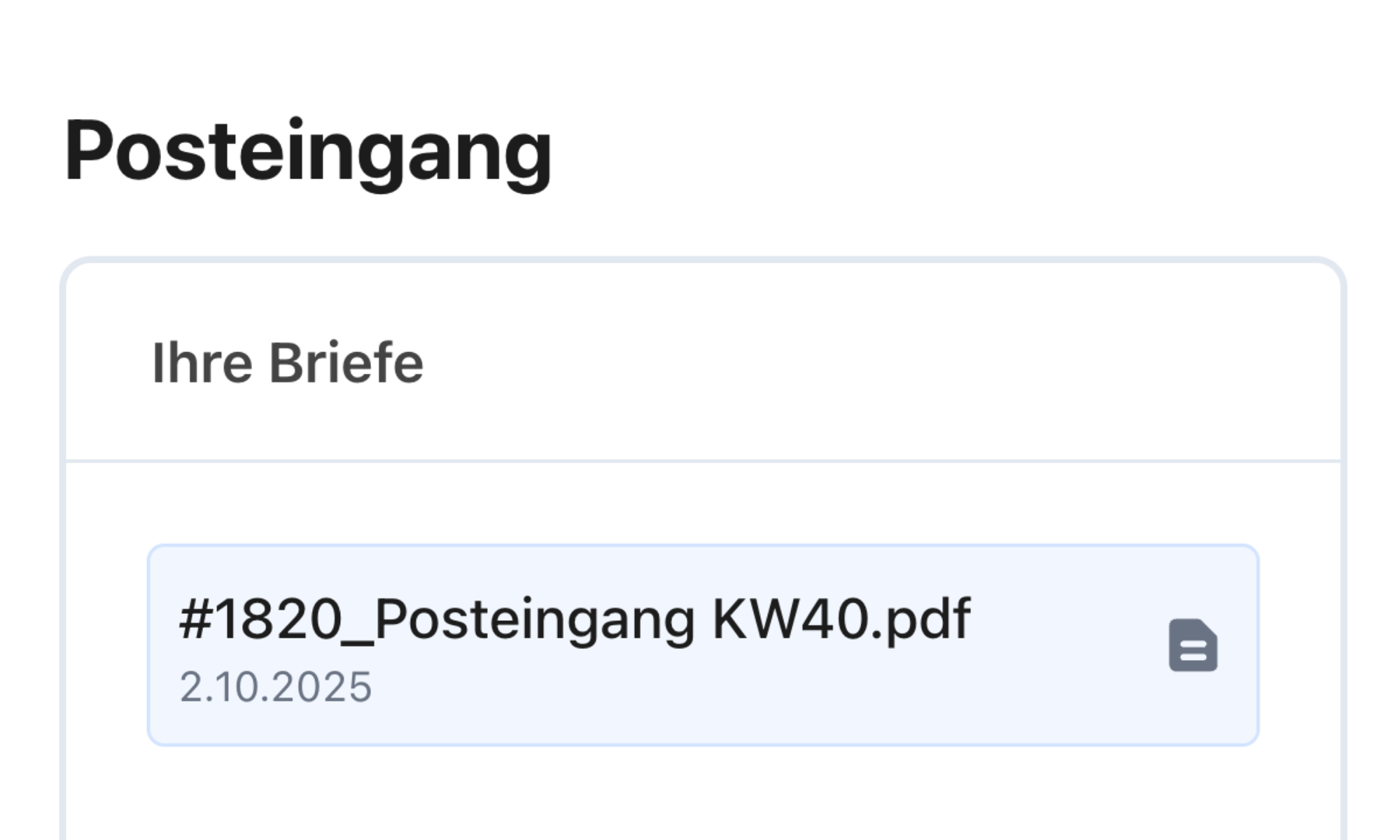 Digitaler Posteingang für Geschäftspost